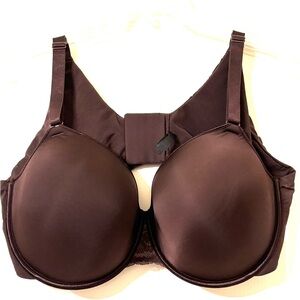Torrid Curve Bra 40DDD (40F) Chocolate Brown Plunge T-shirt underwire